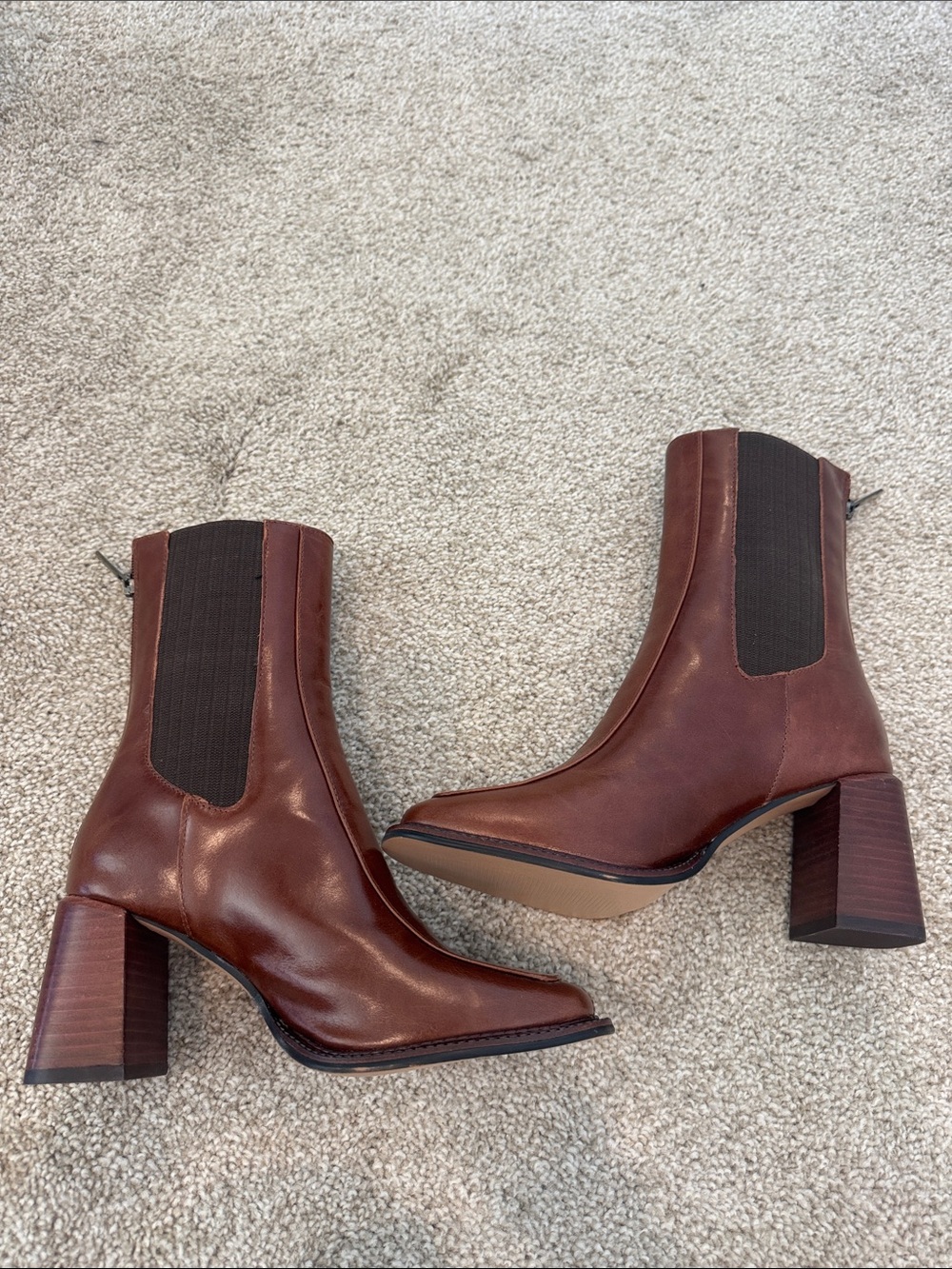 Steve Madden Women’s Brown Leather Downtown Boots - Picture 2 of 7